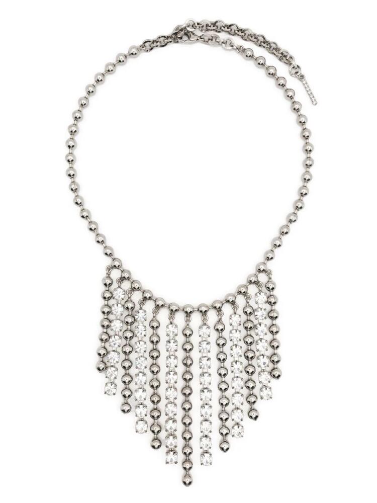 Alessandra Rich crystal-embellished fringed necklace - Silver Cover