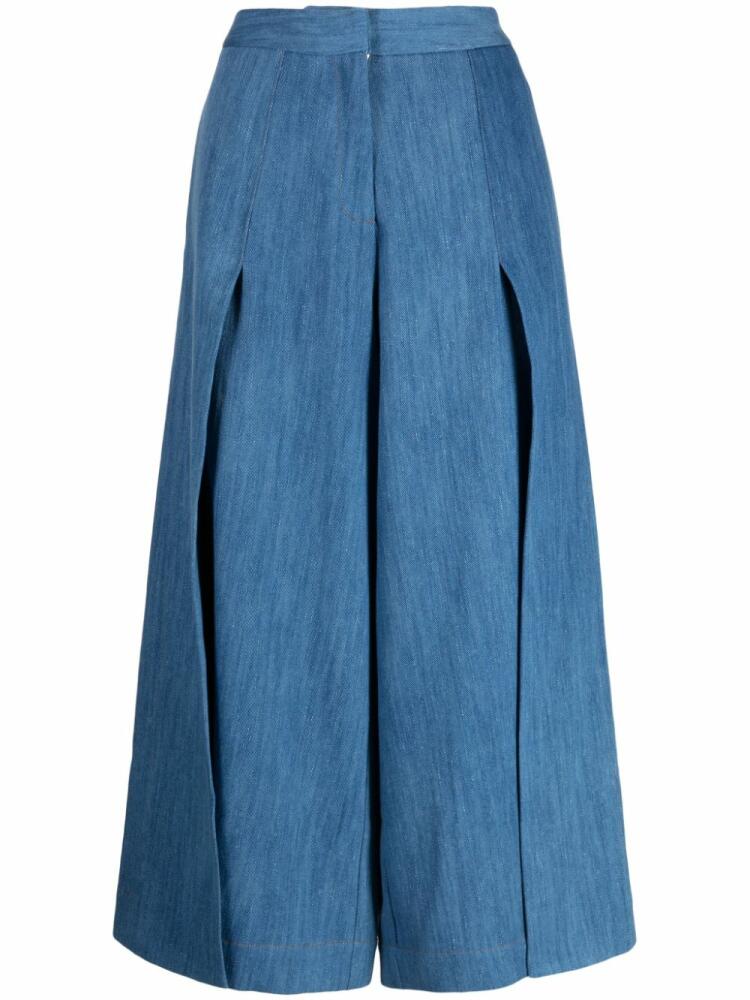 Palmer//Harding high-waisted cropped trousers - Blue Cover