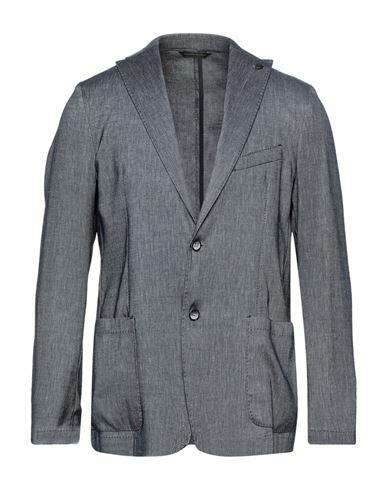 Alessandro Dell'acqua Man Blazer Midnight blue Linen, Polyester, Viscose, Elastane Cover