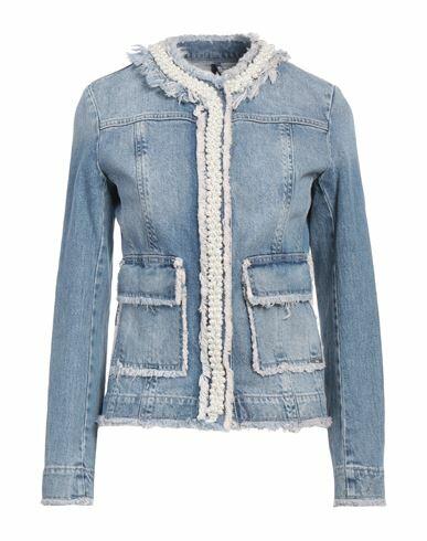 Liu •jo Woman Denim outerwear Blue Cotton, Lyocell Cover