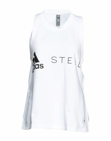 Adidas By Stella Mccartney Asmc Logo Tk Woman Tank top White Organic cotton, Recycled polyester Cover