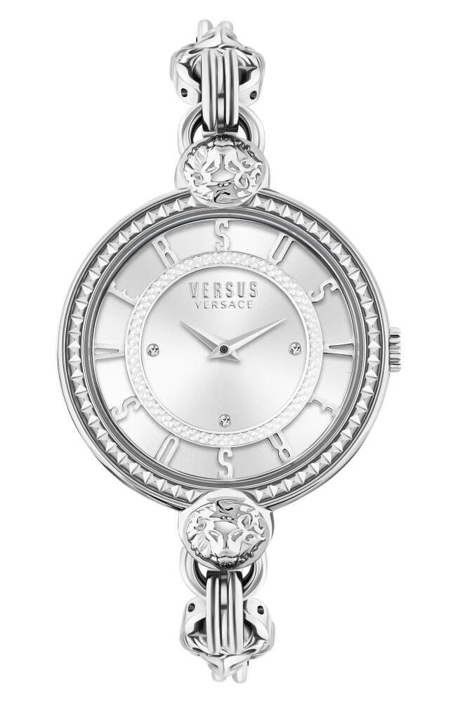 VERSUS Versace Les Docks Crystal Bracelet Watch, 36mm in Stainless Steel Cover