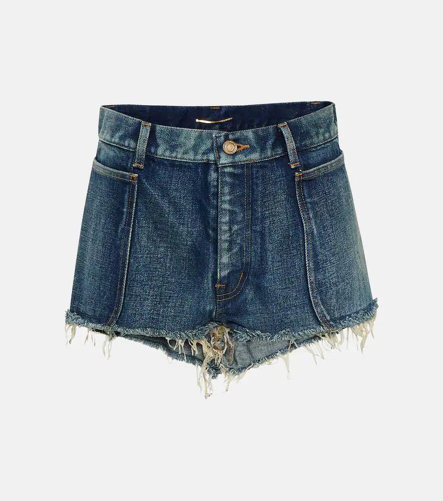 Saint Laurent Frayed low-rise denim shorts Cover