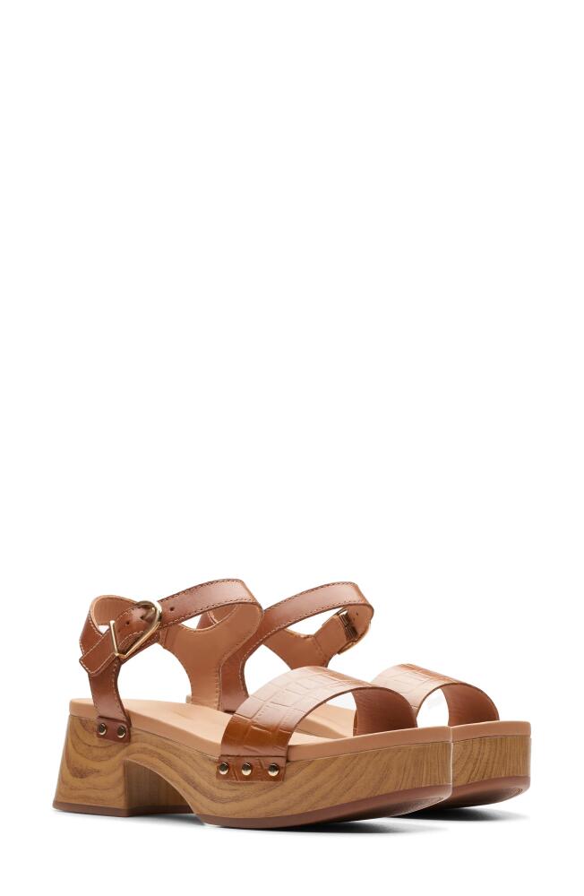 Clarks(r) Sivanne Bay Ankle Strap Platform Sandal in Tan Interest Cover