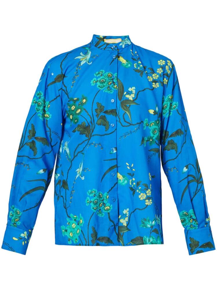 ERDEM floral-print open-back shirt - Blue Cover