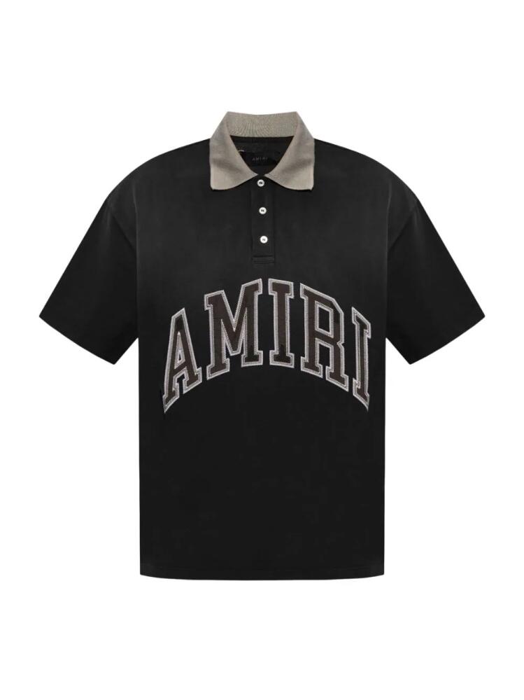 AMIRI embroidered-logo cotton polo shirt - Black Cover