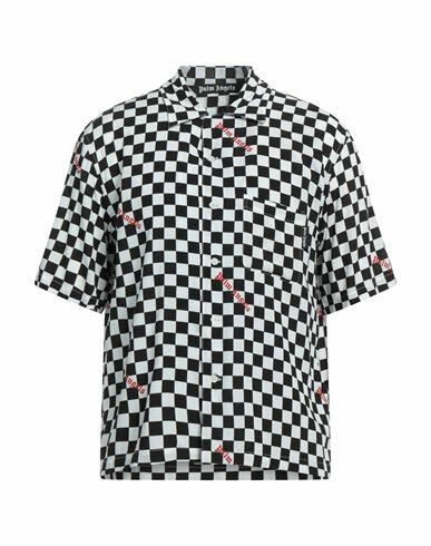 Palm Angels Man Shirt Black Viscose, Polyester Cover