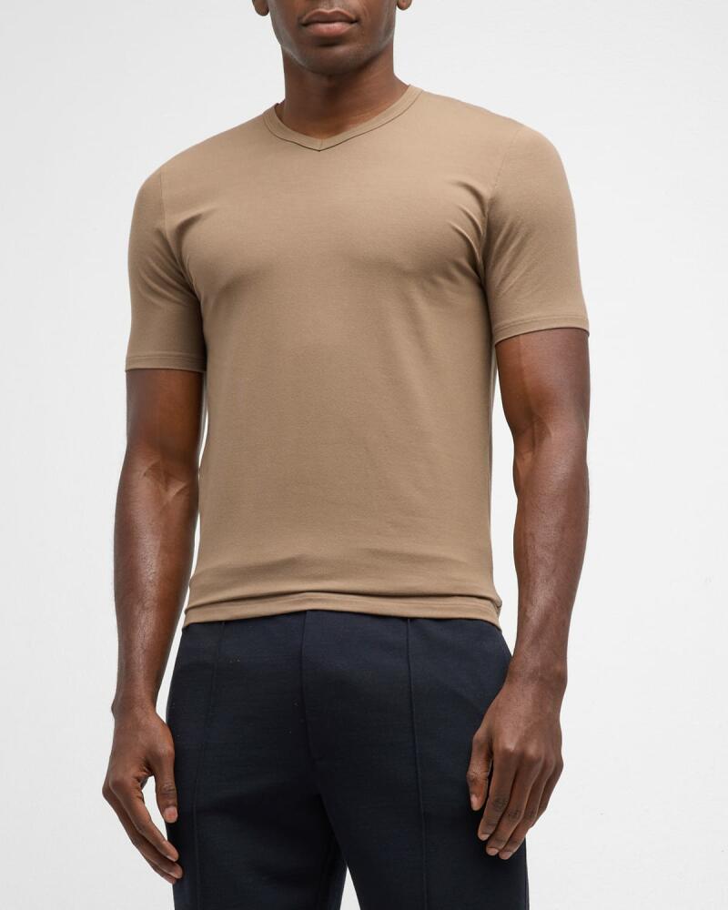 Zimmerli Men's 700 Pureness Slim Fit V-Neck T-Shirt Cover