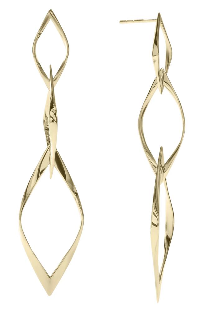 Lana Twisted Kite Drop Earrings in Yellow Gold Cover