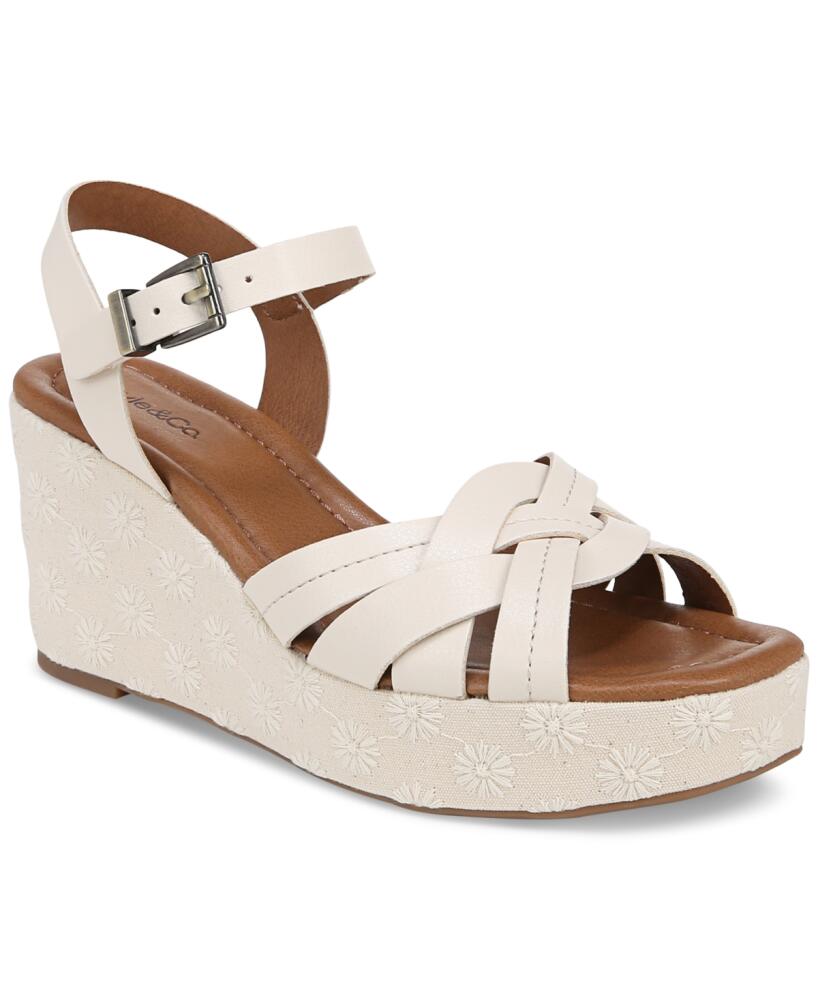 Style & Co Women's Cerres Ankle Strap Espadrille Wedge Sandals, Created for Macy's - Bone Daisy Cover