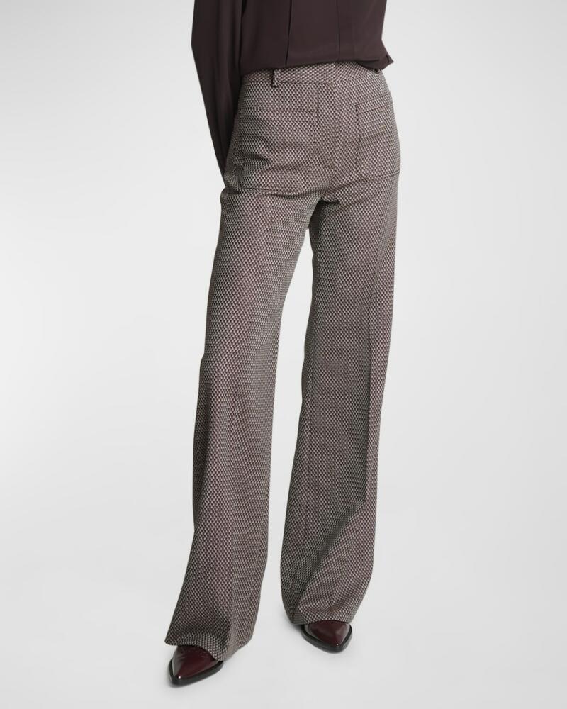 Victoria Beckham Alina Mid-Rise Straight-Leg Wool Trousers Cover