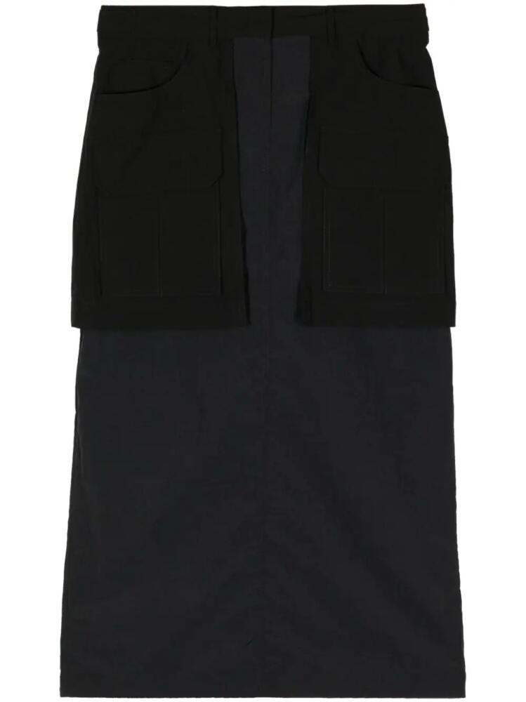 Juun.J layered cotton pencil skirt - Black Cover