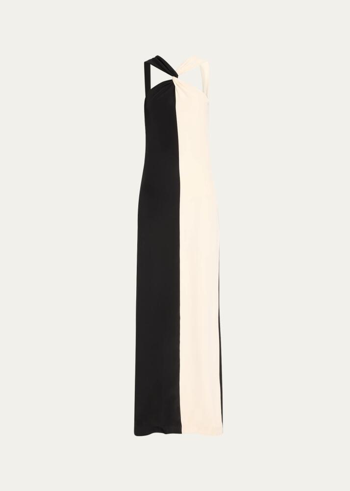 Roland Mouret Contrast Silk Maxi Dress Cover