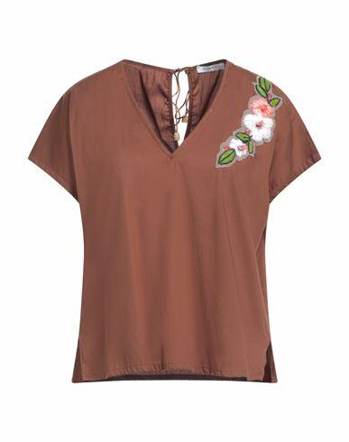 Le Sarte Del Sole Woman Top Brown Cotton, Polyamide, Elastane Cover