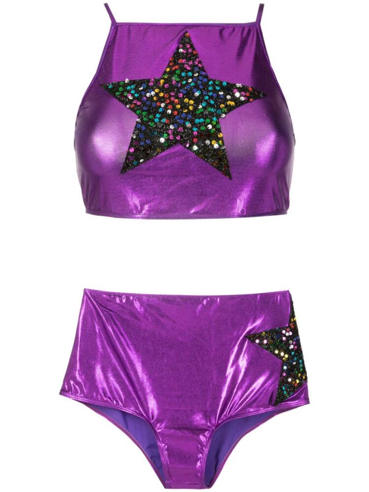 Brigitte Carnaval sequinned bikini set - Purple Cover