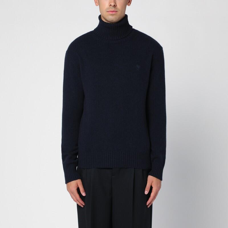 Ami Paris Navy cashmere turtleneck jumper Cover