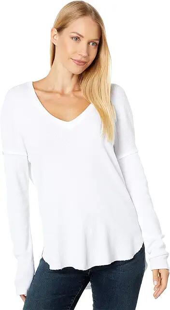 bobi Los Angeles Drop Shoulder V-Neck Tee (White) Women's Clothing Cover