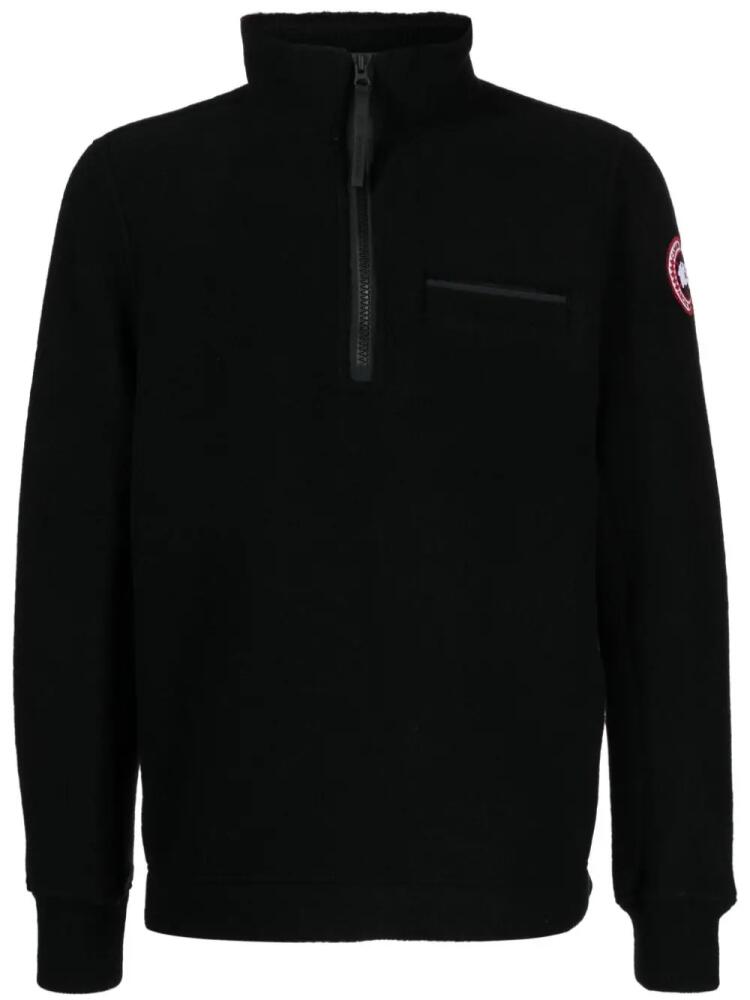 Canada Goose Lawson logo-print fleece sweatshirt - Black Cover