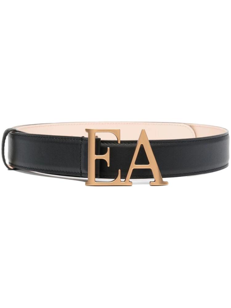 Emporio Armani logo-buckle leather belt - Black Cover