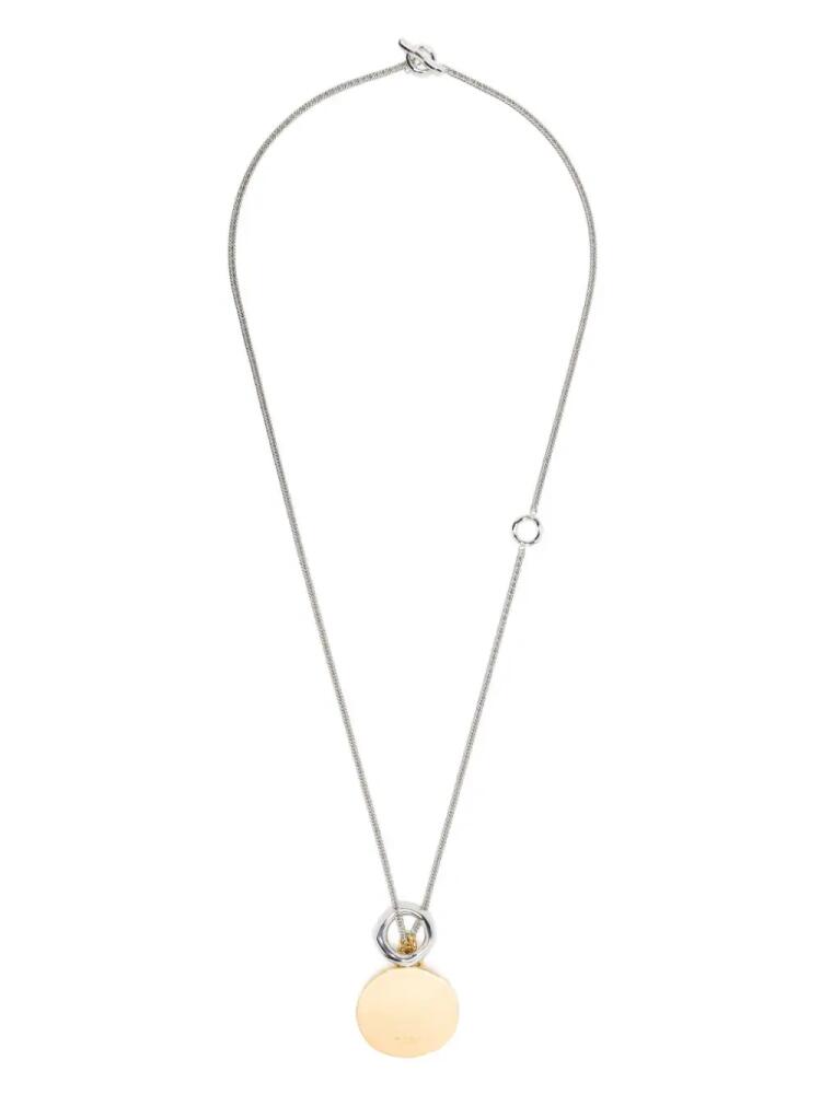 Jil Sander two-tone engraved necklace - Yellow Cover