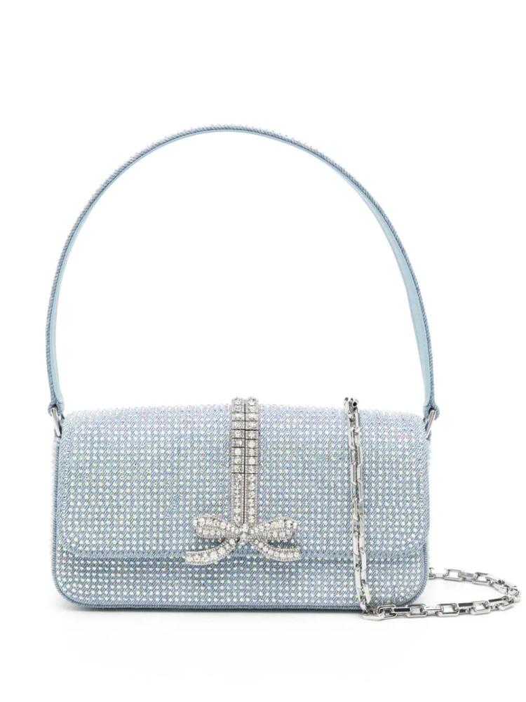 Self-Portrait rhinestone-embellished denim bag - Blue Cover