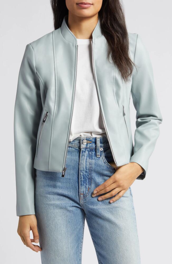 Via Spiga Faux Leather Jacket in Dove Grey Cover