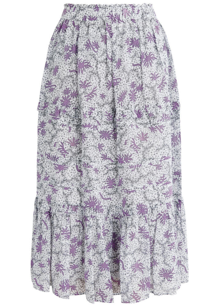 Isabel Marant étoile Diya Printed Cotton Midi Skirt - Lilac Cover