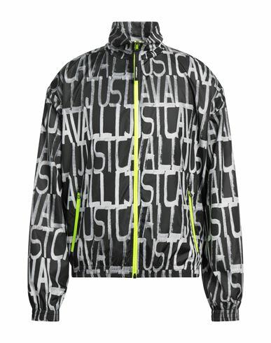 Just Cavalli Man Jacket Black Polyester Cover