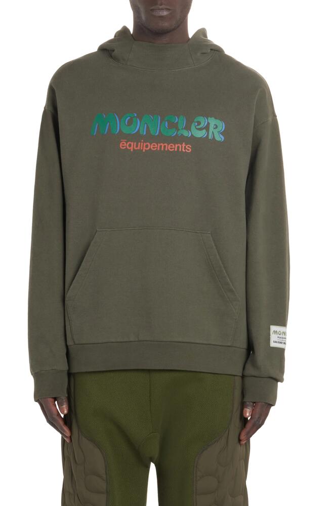 Moncler Genius Logo Cotton Hoodie in Green Cover