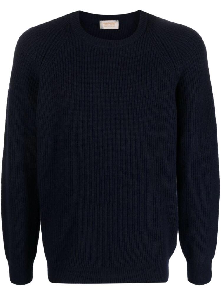 John Smedley Upson ribbed-knit crew-neck jumper - Blue Cover