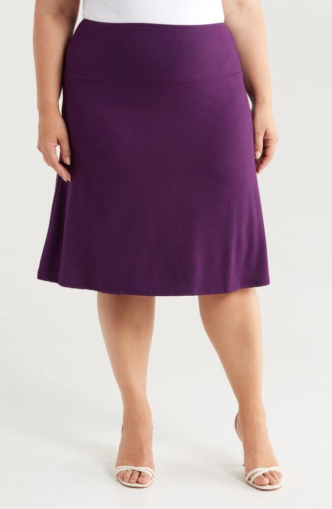 24seven Comfort Apparel A-Line Skirt in Purple Cover