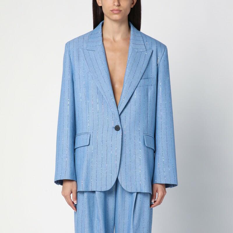 Des Phemmes Light blue single-breasted jacket in wool blend Cover