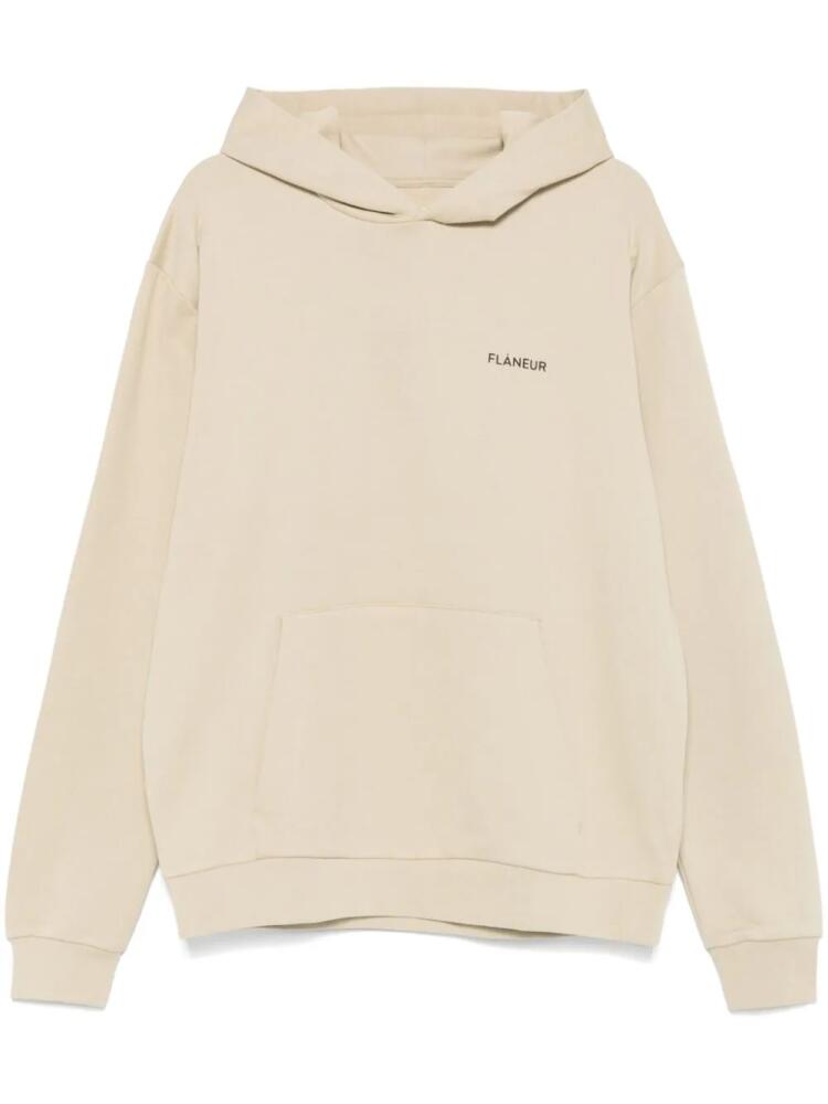 FLÂNEUR rubberised-logo hoodie - Neutrals Cover