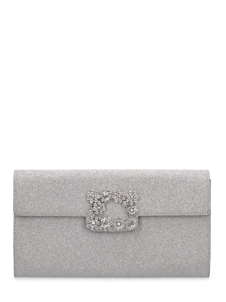 ROGER VIVIER Sparkle Buckle Satin Envelope Clutch Cover