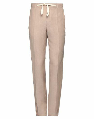 Brian Dales Man Pants Light brown Wool, Linen Cover