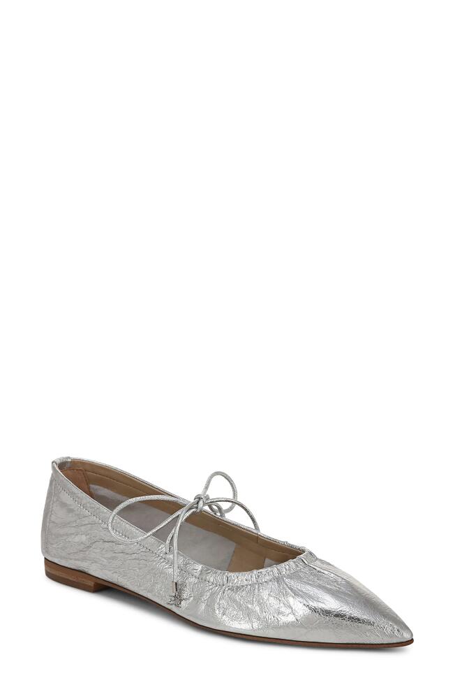 Sam Edelman Bri Mary Jane Pointed Toe Flat in Soft Silver Cover