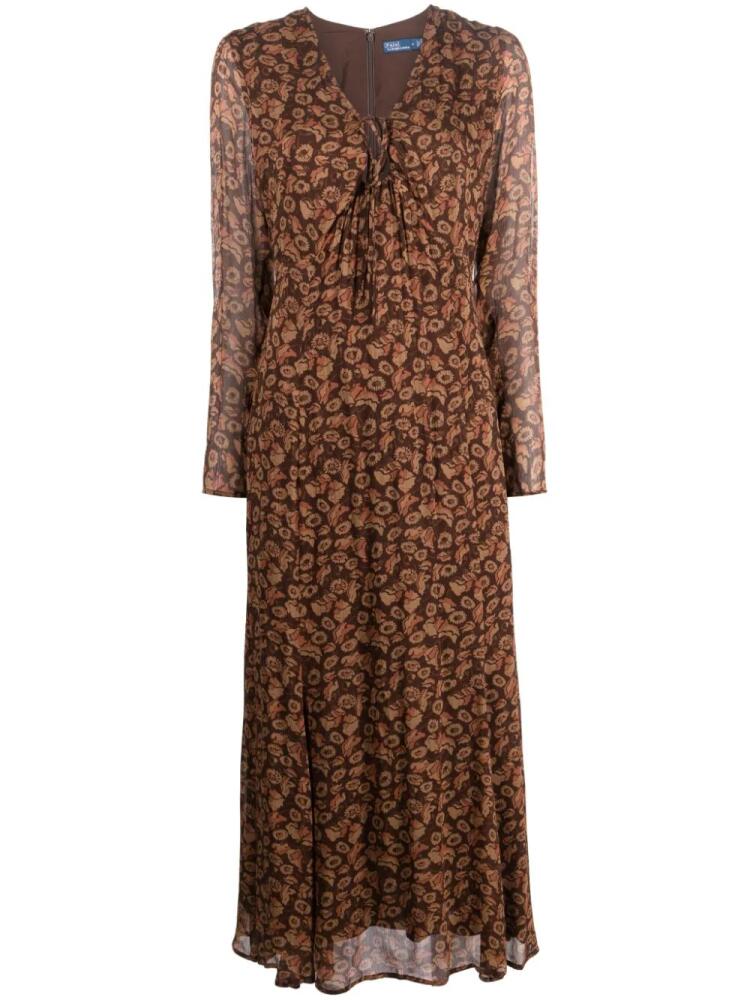 Polo Ralph Lauren floral-print A-line maxi dress - Brown Cover