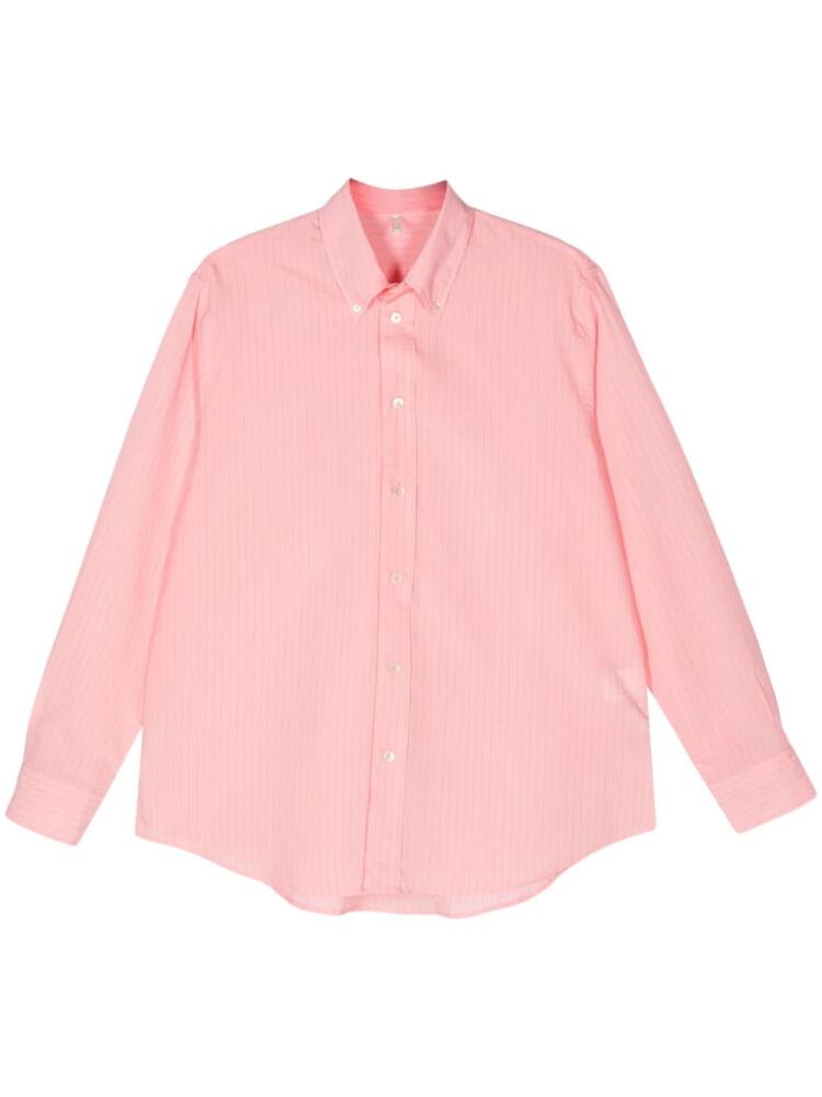 Sunflower pinstriped cotton-blend shirt - Pink Cover