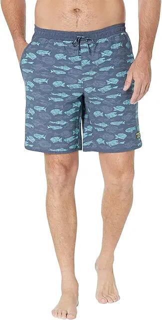 L.L.Bean 9 All Adventure Swim Print Shorts (Carbon Navy Fish Print) Men's Swimwear Cover