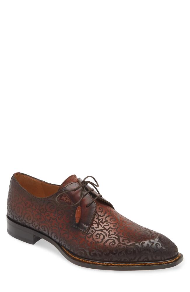 Mezlan Lontani Plain Toe Derby in Cognac/Rust Cover