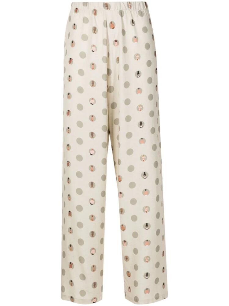 Amir Slama graphic-print straight-leg trousers - Neutrals Cover