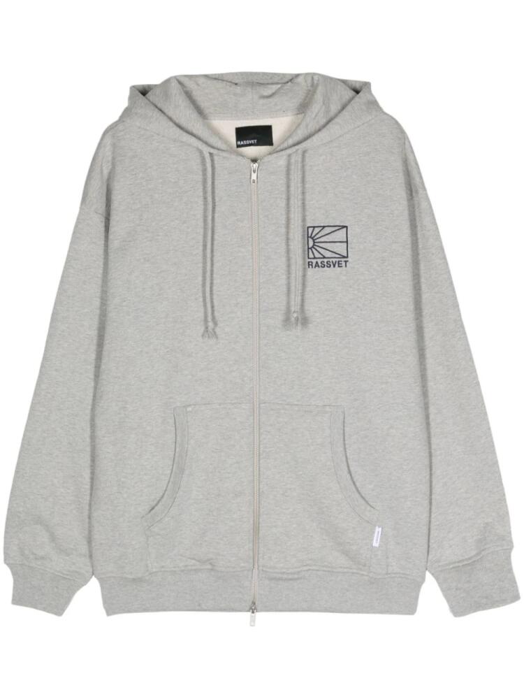 RASSVET embroidered-logo zipped hoodie - Grey Cover