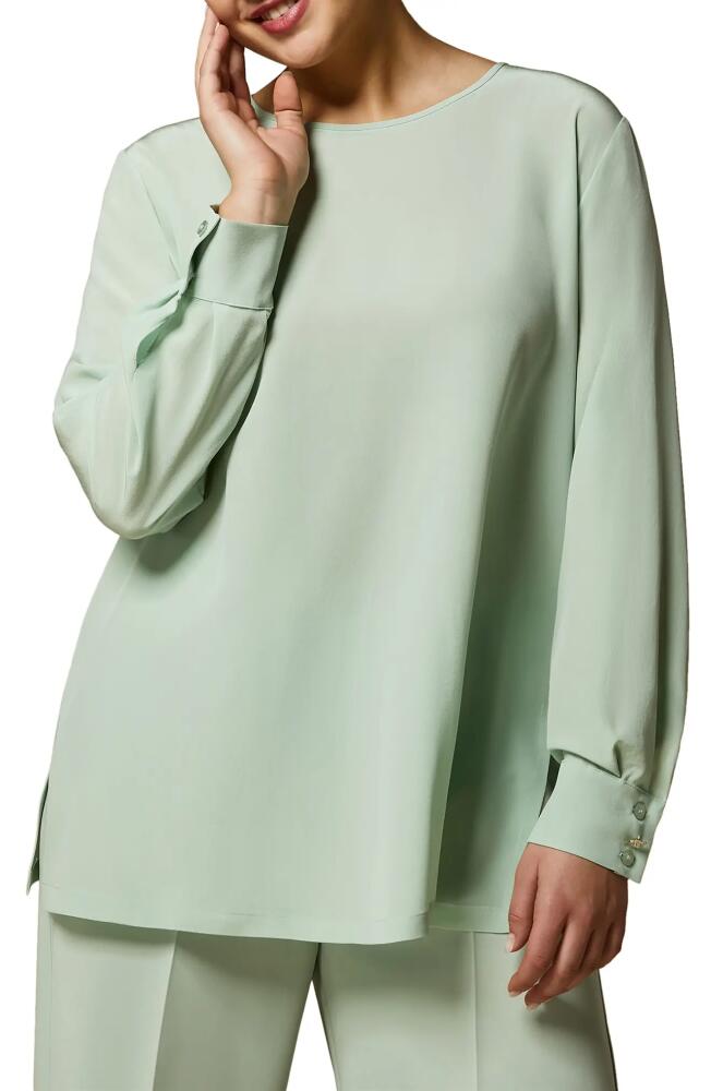 Marina Rinaldi Silk Crêpe de Chine Top in Pastel Green Cover