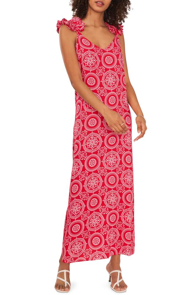 Vince Camuto Medal Tie Strap Maxi Dress in Berry Pink Cover