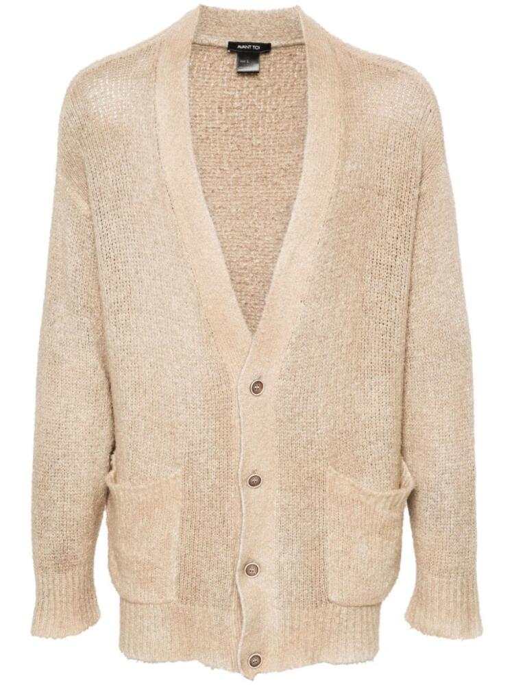 Avant Toi brushed-effect drop-shoulder cardigan - Neutrals Cover