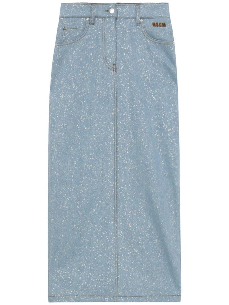 MSGM denim midi skirt - Blue Cover