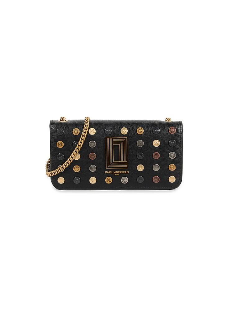 Karl Lagerfeld Paris Women's Studded Wallet On Chain - White Multi Cover