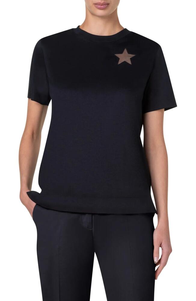 Akris Star Inset T-Shirt in Black Cover