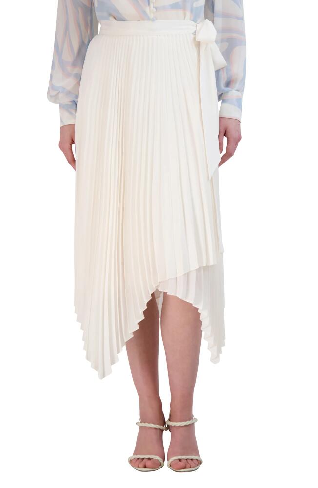 bcbg Pleated Handkerchief Hem Midi Skirt in Gardenia Cover