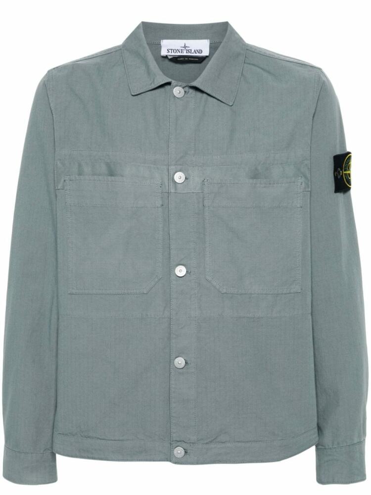 Stone Island Compass-badge overshirt - Blue Cover